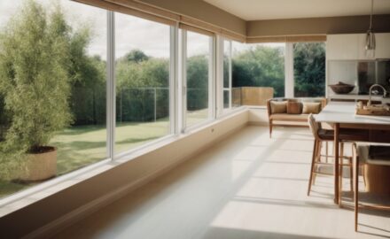 Residential home interior with opaque window film